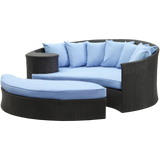 LexMod Taiji Outdoor Wicker Patio Daybed with Ottoman in Espresso